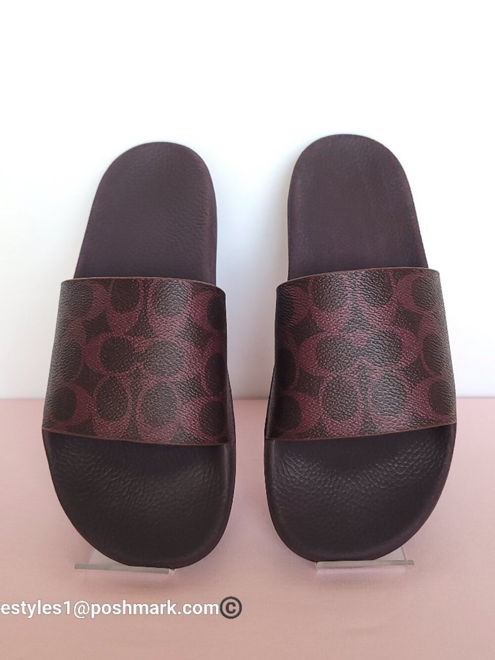 COACH Udele Sport Slide In Signature Canvas - Women's Size 9B- Black Currant⭐